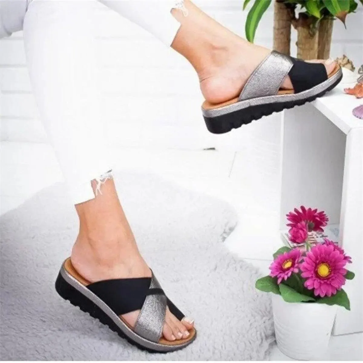 2024 nuove scarpe da donna pantofole correttore ortopedico comodo piattaforma da donna casual sandalo per la correzione dell'all