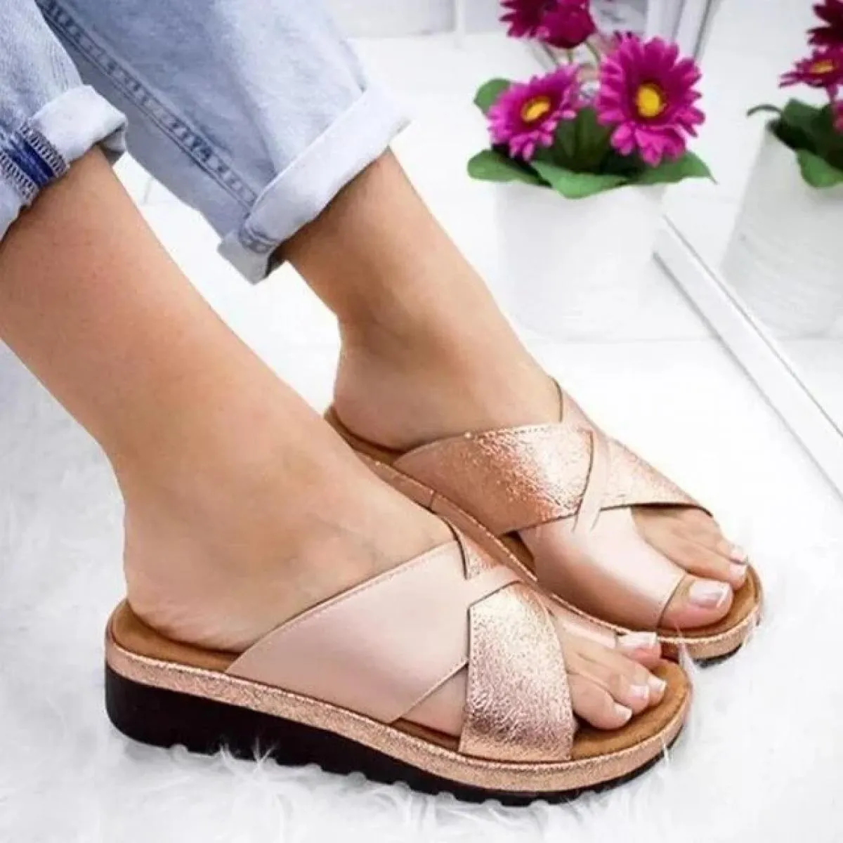 2024 nuove scarpe da donna pantofole correttore ortopedico comodo piattaforma da donna casual sandalo per la correzione dell'all