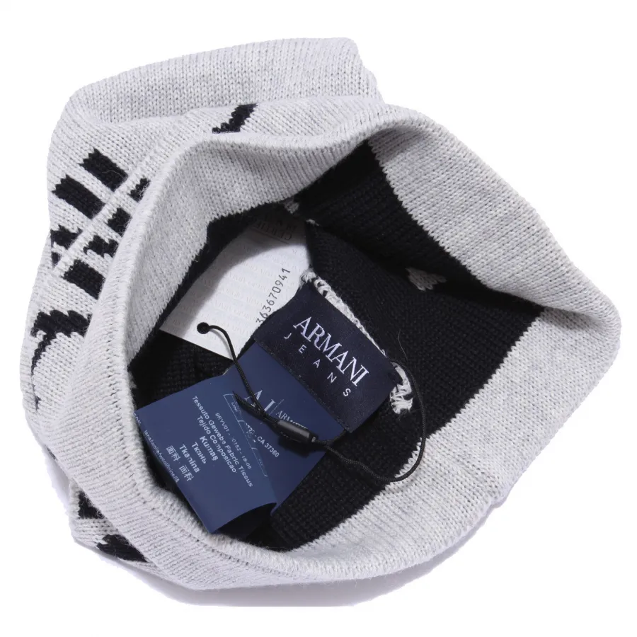 9330X cuffia BOY bimbo ARMANI JEANS blue/grey mix wool beanie hat
