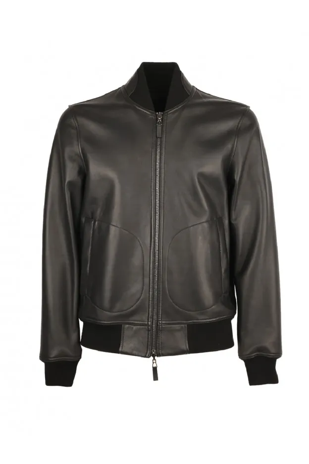   Emporio Armani     Emporio Armani Blouson reversibile in nappa di agnello semianilina    
