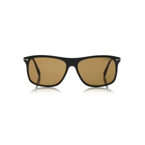 Tom Ford - Max Sunglasses - Occhiali da Sole Acetato - Nero Lucido Marroni  - FT0588 - Occhiali da Sole - Tom Ford Eyewear